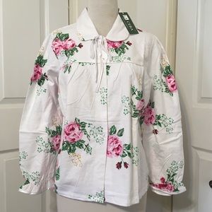 La Cera‎ Flannel Cotton Floral Pajama Shirt